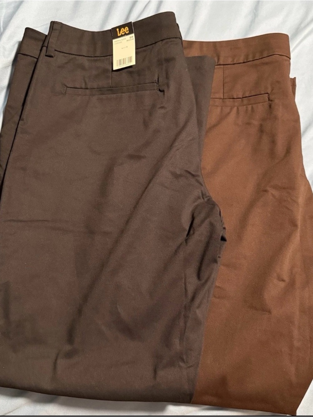 Lee Men’s Chinos in Dark Brown and Chestnut